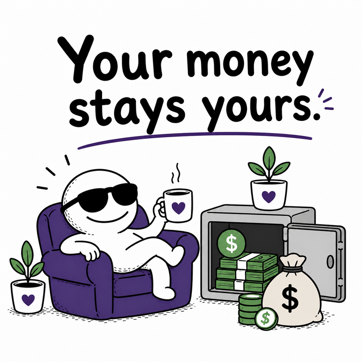 Your money stays yours.